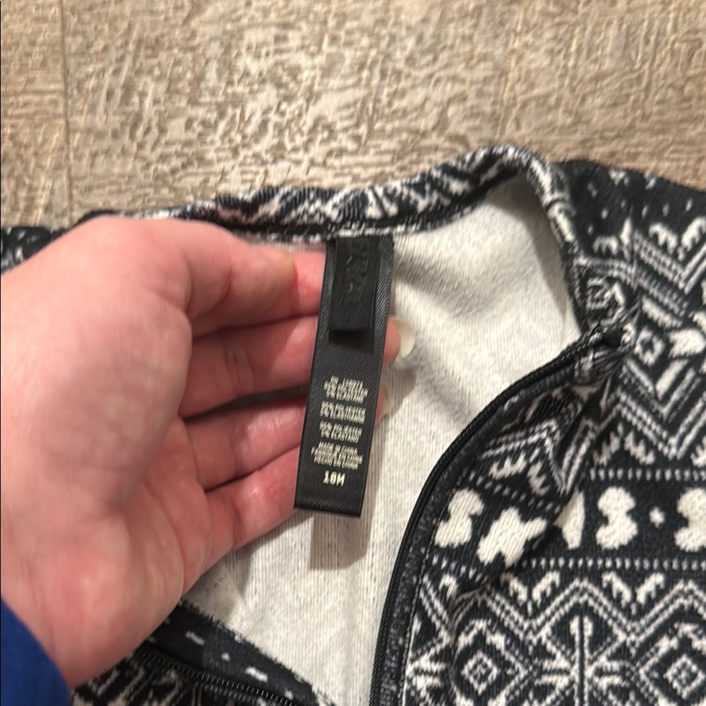 SKIMS Logo Plush Pointelle Footless Romper in Black Fair Isle Print - Picture 2 of 12